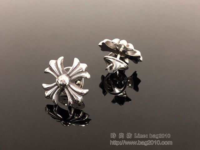 chrome hearts銀飾 925銀 純手工藝 克羅心小十字花領夾 克羅心圍巾扣  gjc1645